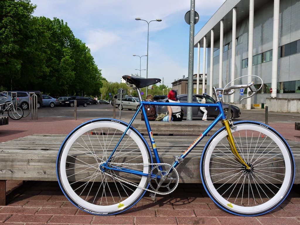 Mihkel's blue 1984 Start Šosse bicycle.